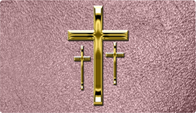 DNSEMP-C-517-GD-SH-OR Empire Corner Gold 3 Crosses Shim Orchid